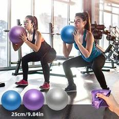 1 st mini yogaboll, sätesboll, liten pilatesboll med explosionsskydd, universell halmboll för yoga, pilates, gymnastik och fitness - Multifärgad (rosa,blå,Purpur,silver)