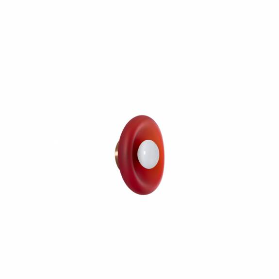 Pillow Taklampa/Vägglampa Medium Brushed Brass/Strawberry/White