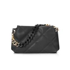 Hype me up medium quilted black crossbody bag