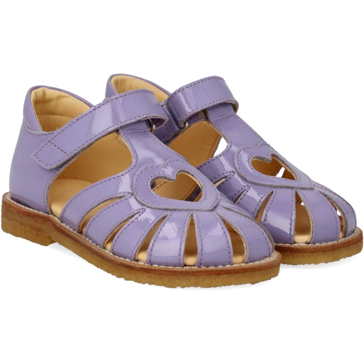 Angulus Amethyst Hjertesandal Med Velcrolukning Str. 28