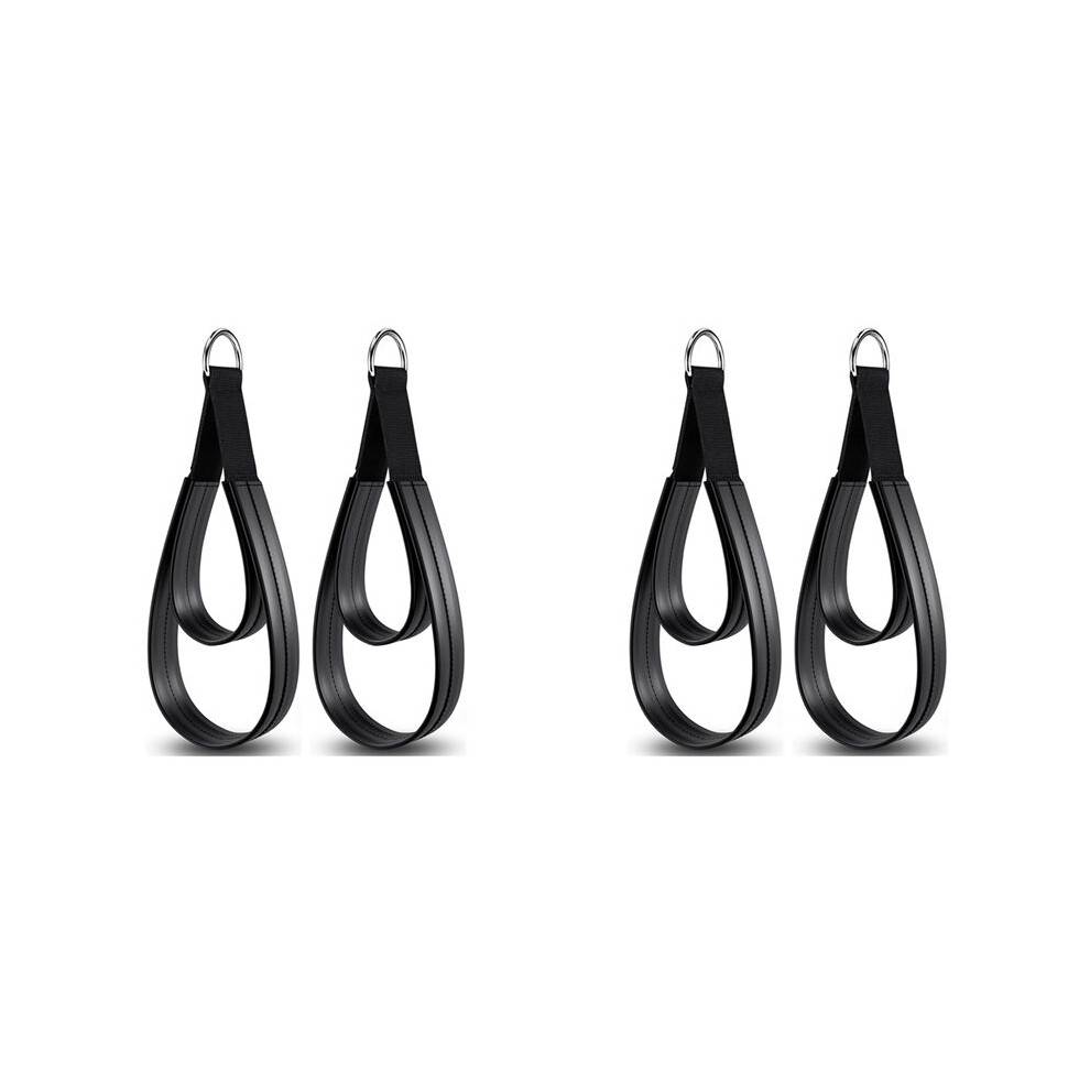 4PCS Pilates Straps, Pilates Double Loop Straps for Reformer, Fitness D-Ring Straps Double Loops Padded
