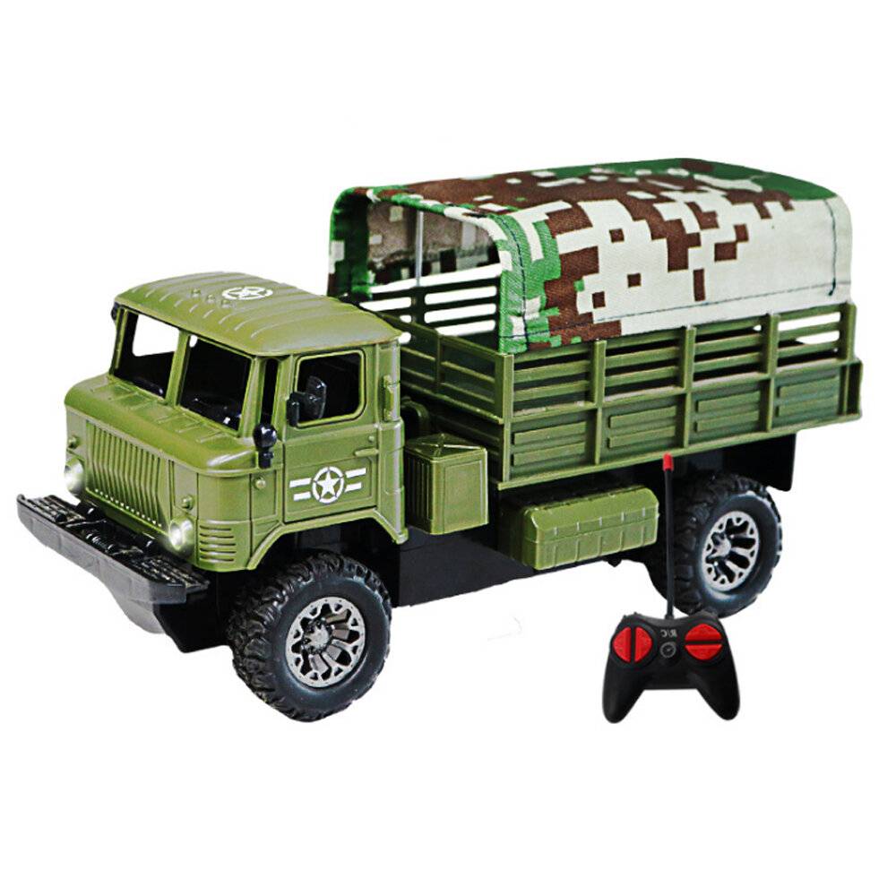 JC20-6B 1/20 27MHZ 4CH RTR RC Bil Militärfordon som Transporterar Modeller med Ljus och Avtagbart Tält Barnleksaker