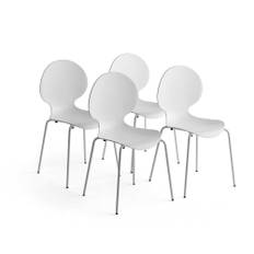 Stol POMONA, 4-pack, vit