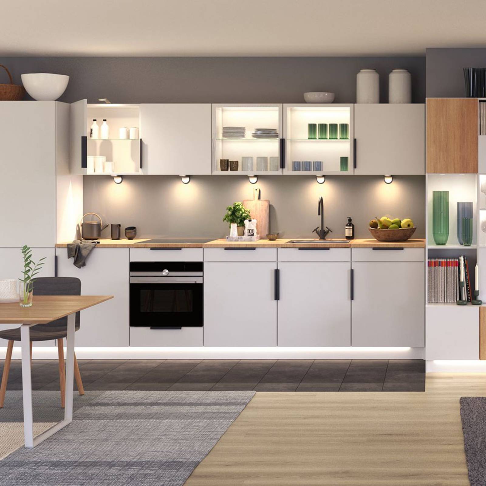 Paulmann Clever Connect Trigo möbellampa 3-pack 3er, dimbar, Aluminium / grå / zink, Kök, Metall, Modern, Underskåpsbelysning