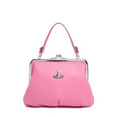 Granny Frame Napa Leather Bag - Pink - 01