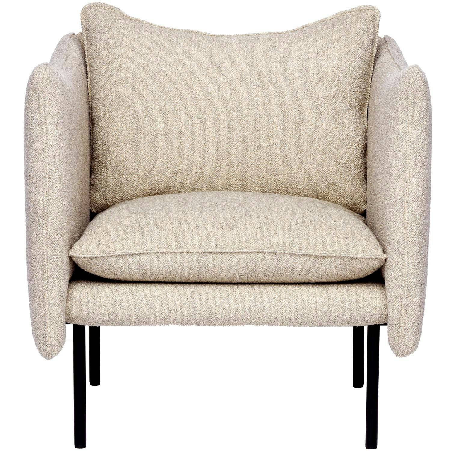 Fogia Tiki Armchair S W:70 Cm Black Legs / - Lænestole Læder Sand - P-0000161139.