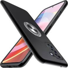 Kaywzo Fodral för Samsung Galaxy S21 5G,Utomhus Mobilskal med Magnetiskt Osynligt Fäste,Dubbelt Skydd Kvalitet Mjuk TPU Ram och Hård PC ShockProof Phone Cover Case,Svart