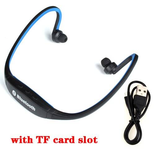 Daono s9 trådlösa hörlurar bluetooth sport musik stereo hörlurar mikrofon+micro sd kortplats - Blå