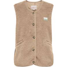 Kids Only Fleecevest - Teddy - KogBaby - Cuban Sand/Vintage Badg - Kids Only - 10 år (140) - Fleecejakke