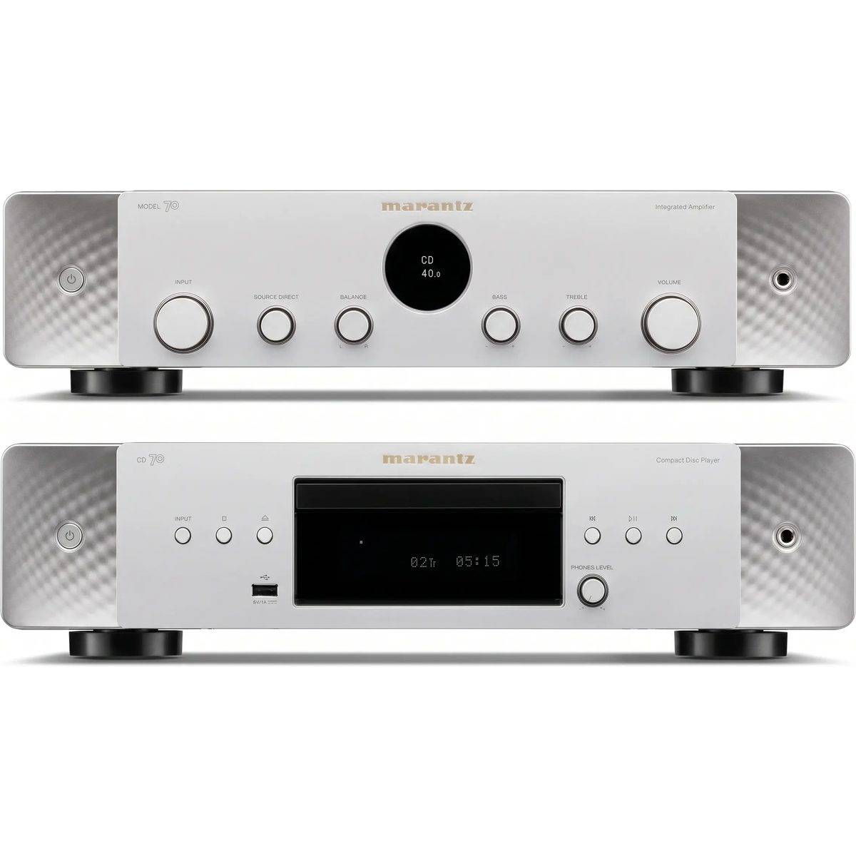 Marantz CD 70 guldfärgad silver + Model 70 guldfärgad silverpläterad
