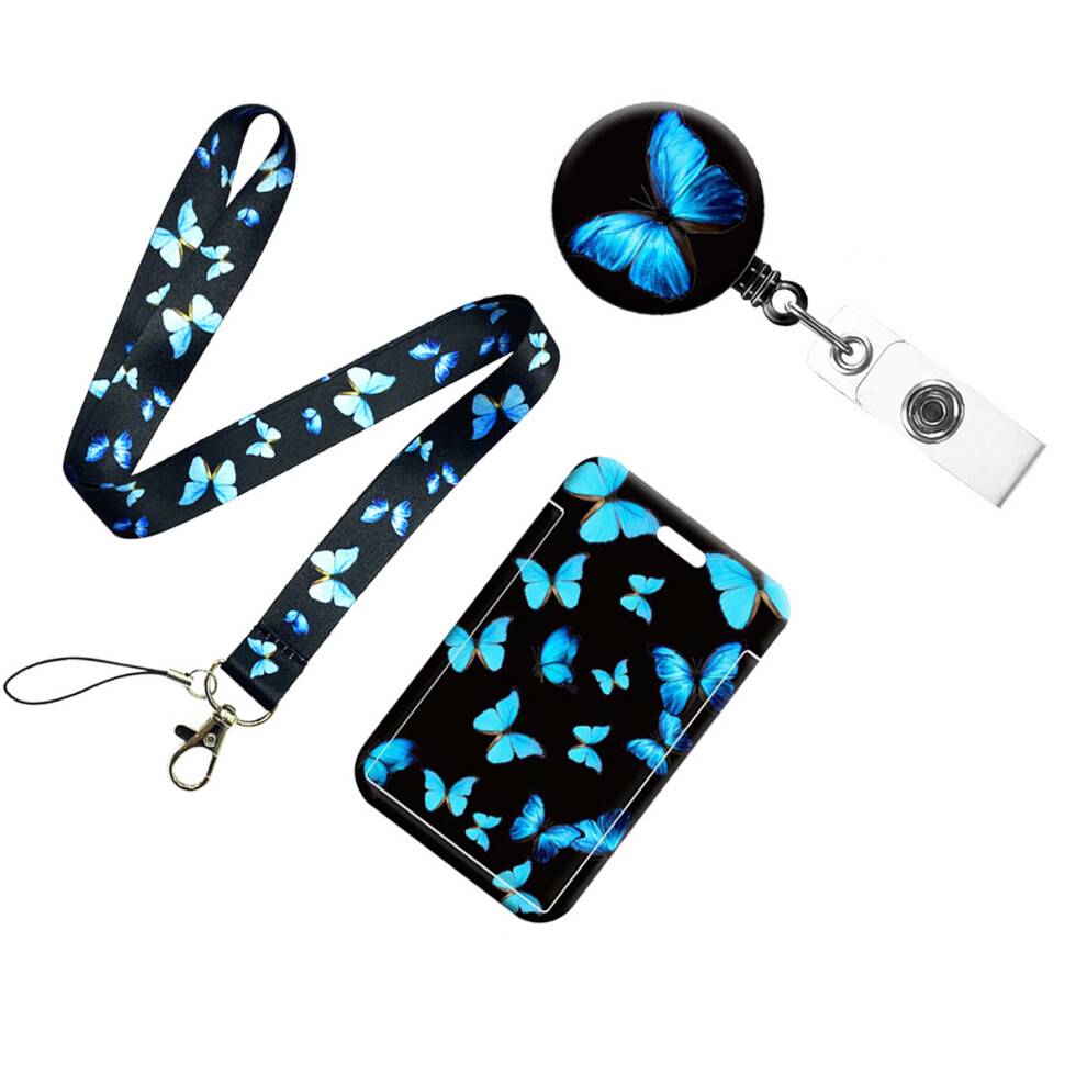 Kombination af kortholder og pung, transparent vindueslignende lanyard med falmebestandigt præget mønster til nem scanning af ID-kort og kreditkort