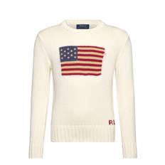 RALPH LAUREN KIDS The Iconic Flag Sweater |Cream |150-161