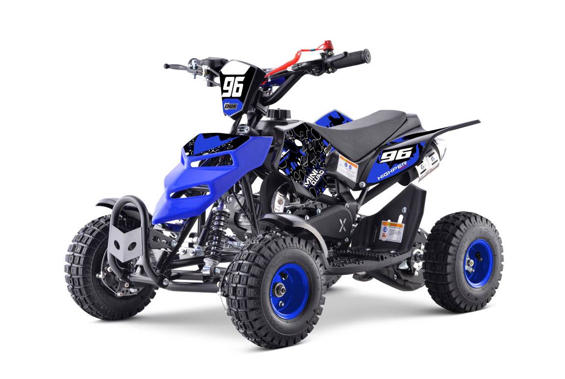 49cc Highper MiniQuad ATV på benzin til børn, 40 km/t., Blå