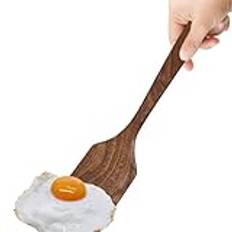 Stekspade spatel av köksbestick träskrapa med långt handtag, träspatel för matlagning, träsvarvare kök spatel för blandning och skrapa 33 x 7,5 cm