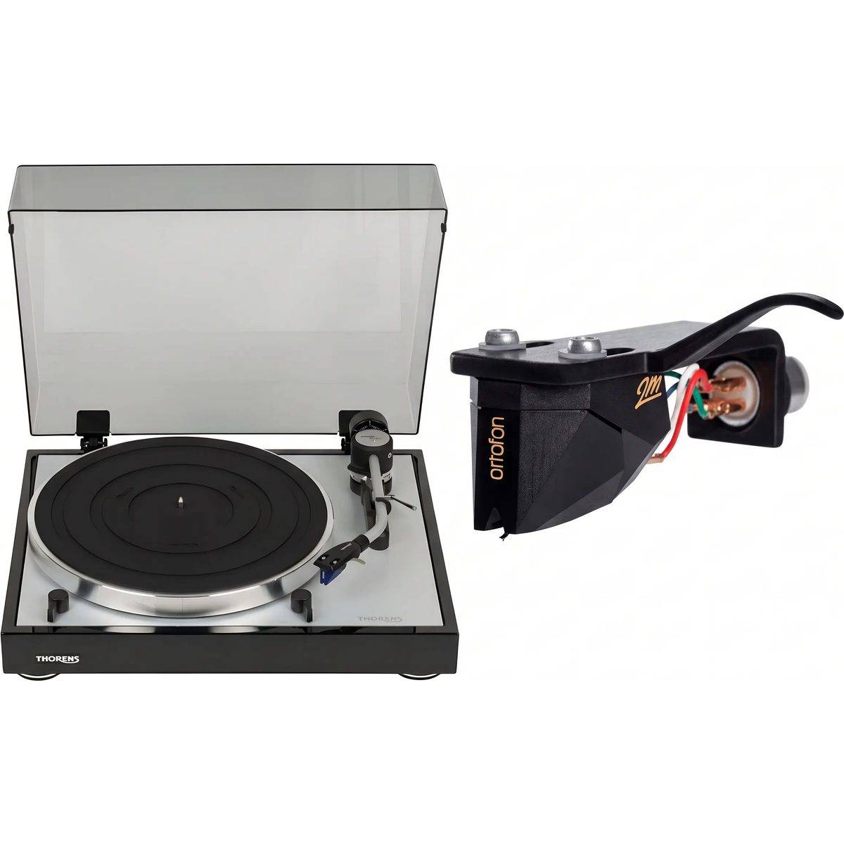 Thorens + Ortofon 2M Black Premounted + TD 403 DD sort lakeret.