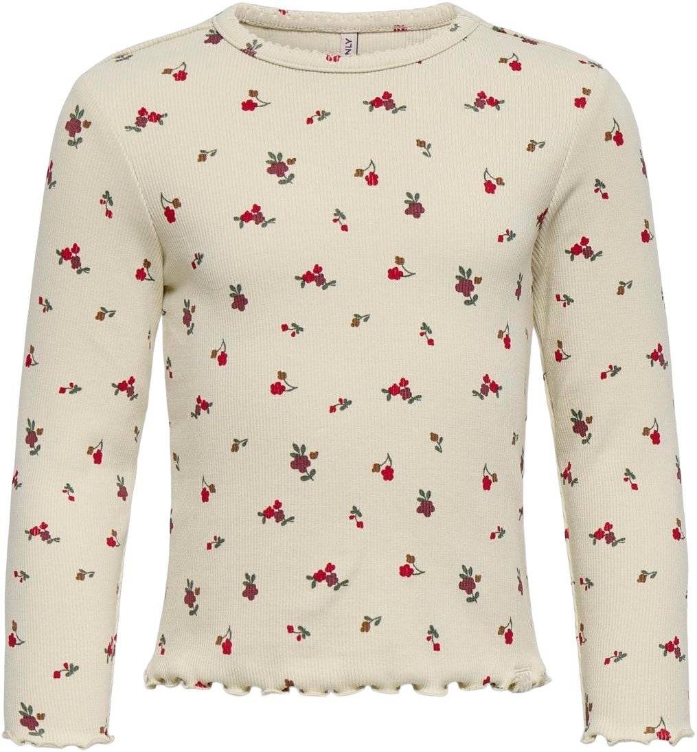Only Mini Kmgtrinny AOP LS Onck TOP JRS Noos Str 122 Piger - Birch/flower Bluser Denim hos Magasin.
