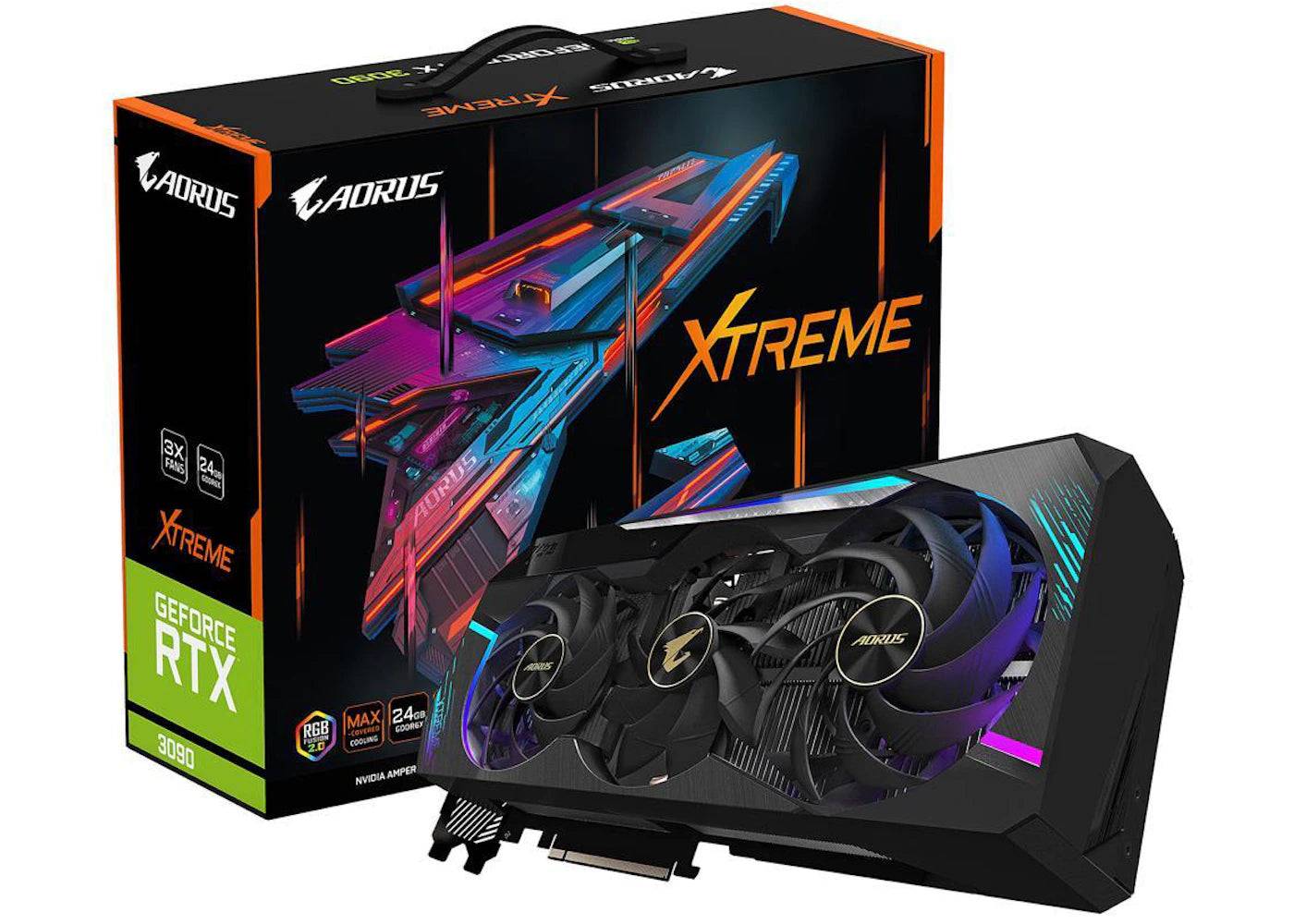 NVIDIA GIGABYTE AORUS GeForce RTX 3090 XTREME 24G Graphics Card (GV-N3090AORUS X-24GD) - One Size (One Size)
