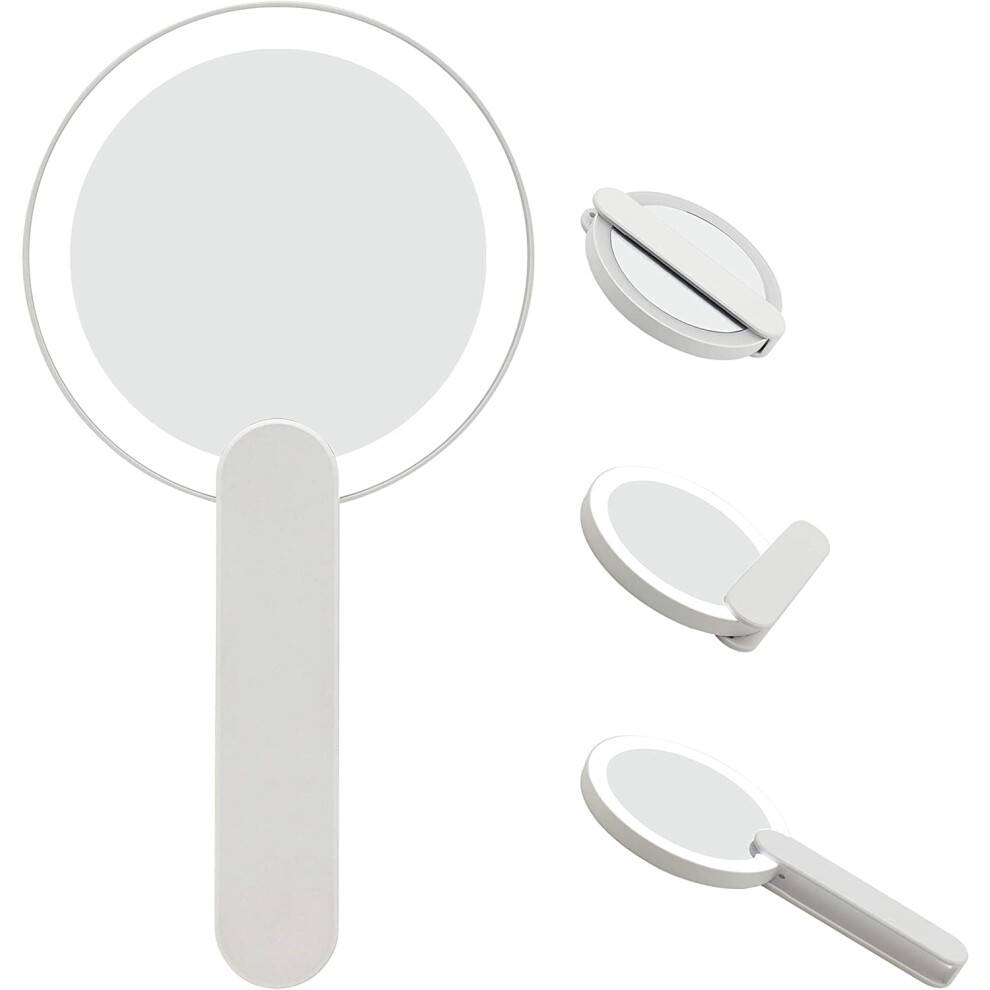 Ergonomisk design med 7x forstørrelse, dobbeltsidet akrylspejl til professionelle makeupartister, inklusive klare LED-lys til makeupbehov