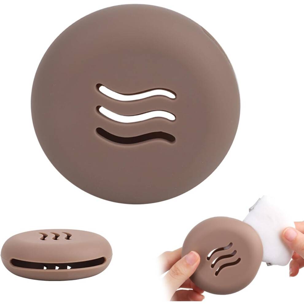 Sponge Defender On-The-Go, Premium & Pladsbesparende, Åndbart Beauty Blender Etui Beskytter Dine Makeup Svampe, Ideel til Rejser og Hjemmebrug, Brun