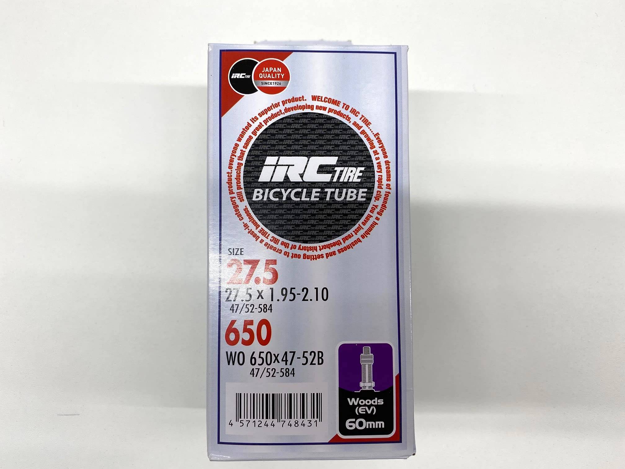 IRC Tire Bicycle Tube WO English Valve 60mm 297151 650×47B-52B (27.5×1.95-2.10) svart
