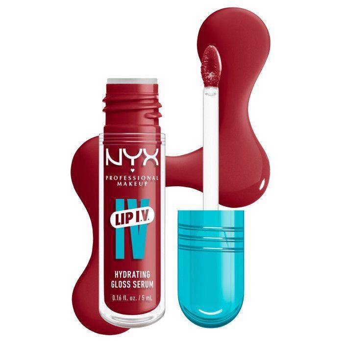 NYX Professional Makeup, Lip IV, Glans, upp till 12 timmars återfuktning, högpigmenterad, glansigt resultat, Berry Thirsty