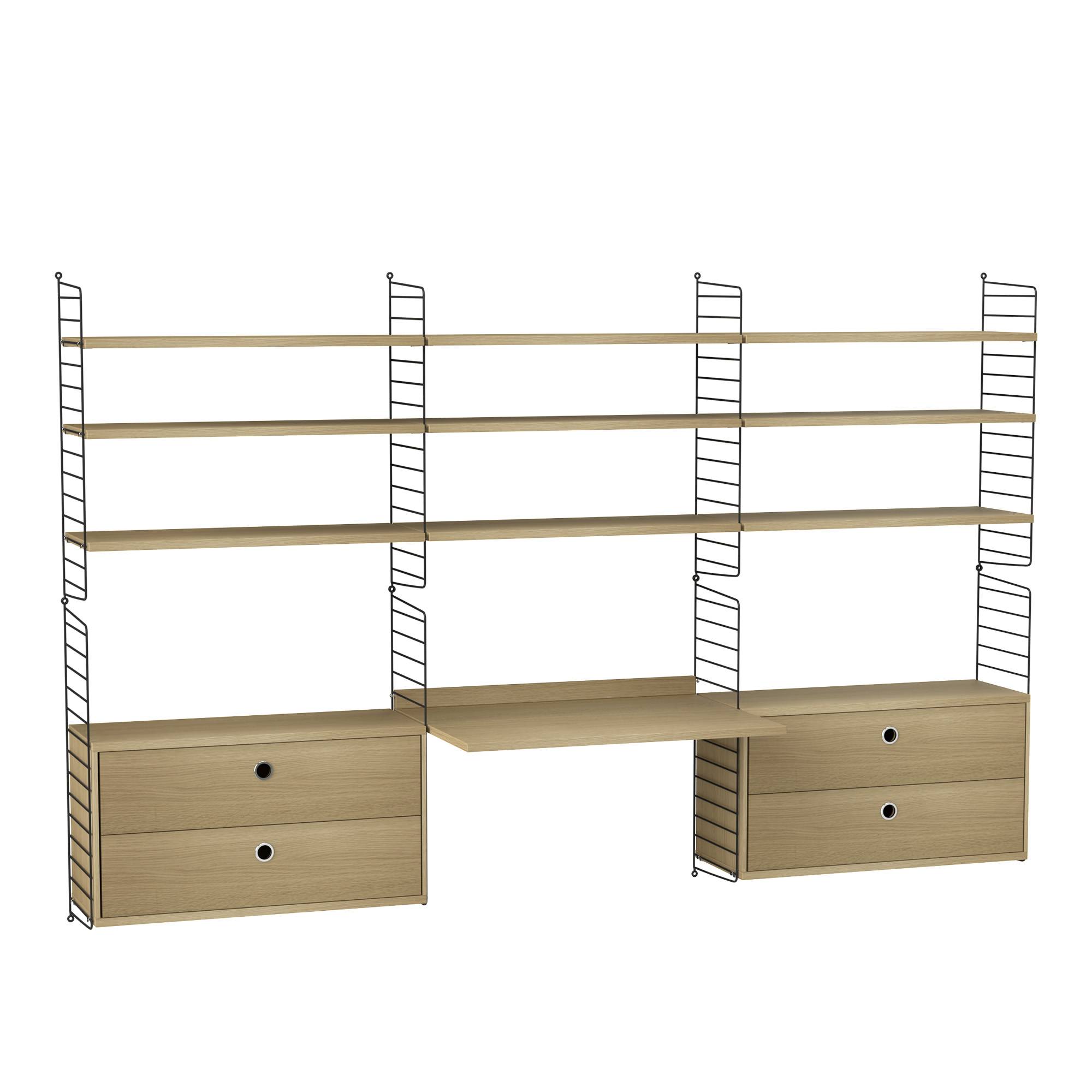 String - Kontor reolsystem F eg/sort - Hylder & Reolsystemer - Nils Strinning - Træ farvet