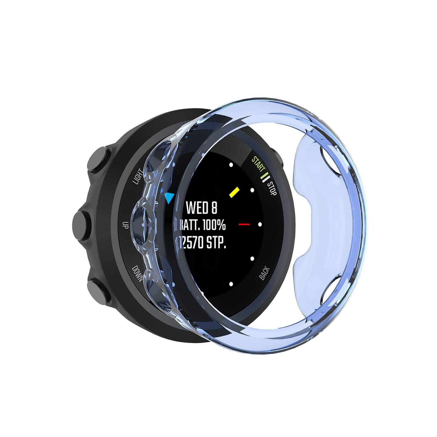 Tpu skydd silikonfodral stötsäkert fodral till garmin forerunner 45s smart klockskalfodral för garmin forerunner 45s fodral - Blå