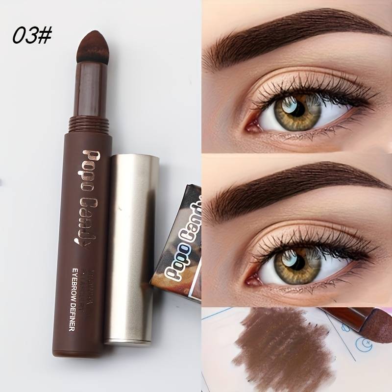 TEMU 3d Eyebrow Cream In Sponge Head, Waterproof And , Perfect For Natural . Versatile High-end Eyebrow Dye Cream In Black And