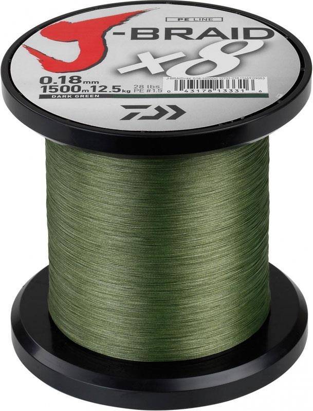 Flätlina Metervara påspolad (Dimension & Fabrikat: Daiwa J-Braid 0,20mm)