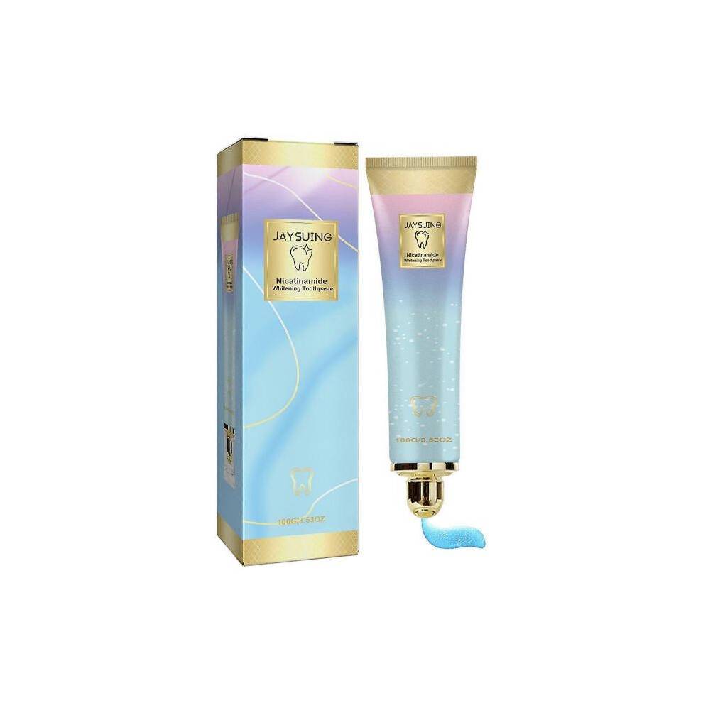 Whitening Toothpaste - Brightening Formula with Niacinamide & Mint for Stain Removal, Fresh Breath & Healthy Gums