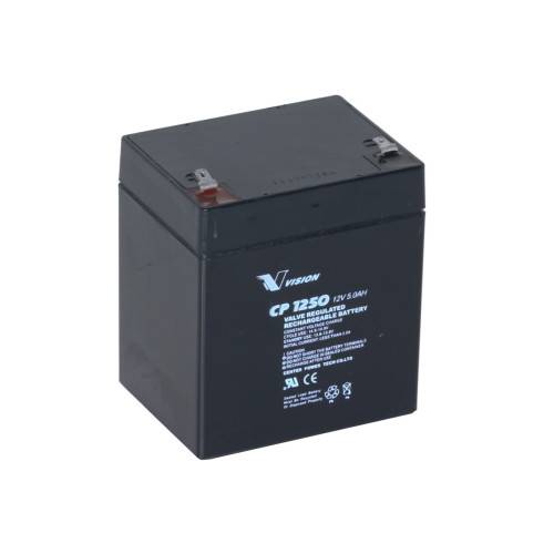 Vision AGM batteri CP1250, 5Ah 12V, spadestik 4,8mm