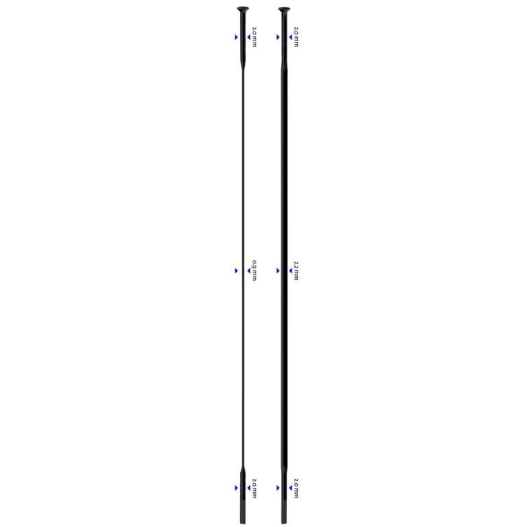 Sapim CX-Ray Inox 14G Straight Sort Eike 1 stk, 246 mm (246 mm)