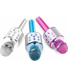 Karaoke Mikrofoner til børn med indbygget højttaler, MP3 og Bluetooth / Pink+Blå