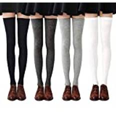 Chalier 3 par knästrumpor overknee strumpor dam långa randiga strumpor Thigh High Socks KAN ANVÄNDAS FLERA GÅNGER