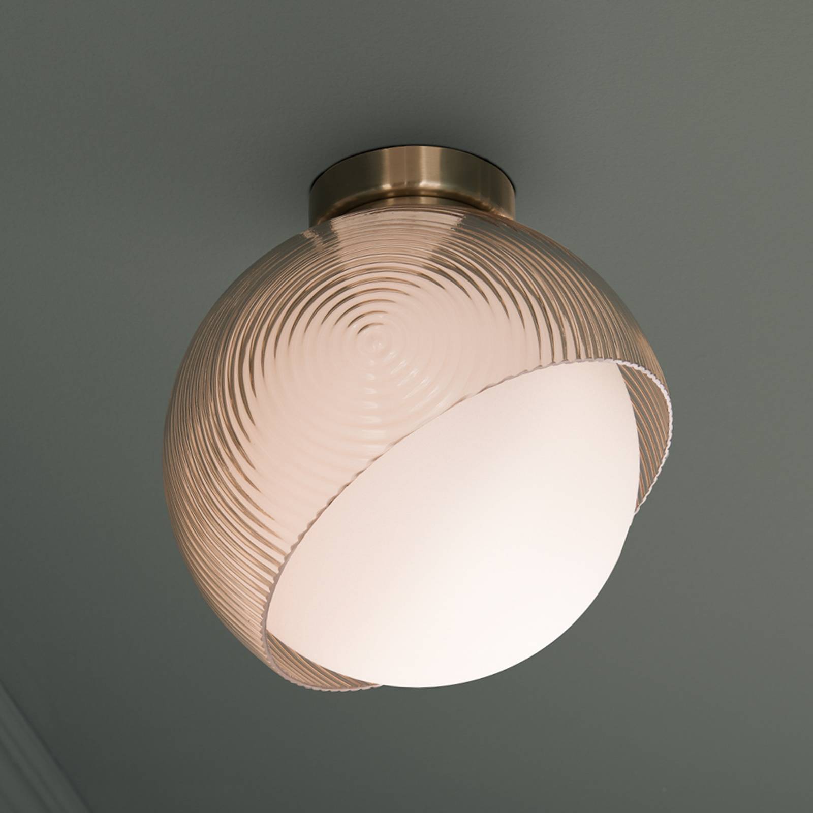 IDEAL LUX Taklampa Bloom, dimbar, Mässing / guld, Vardagsrum / matsal, Metall, Modern, Taklampa