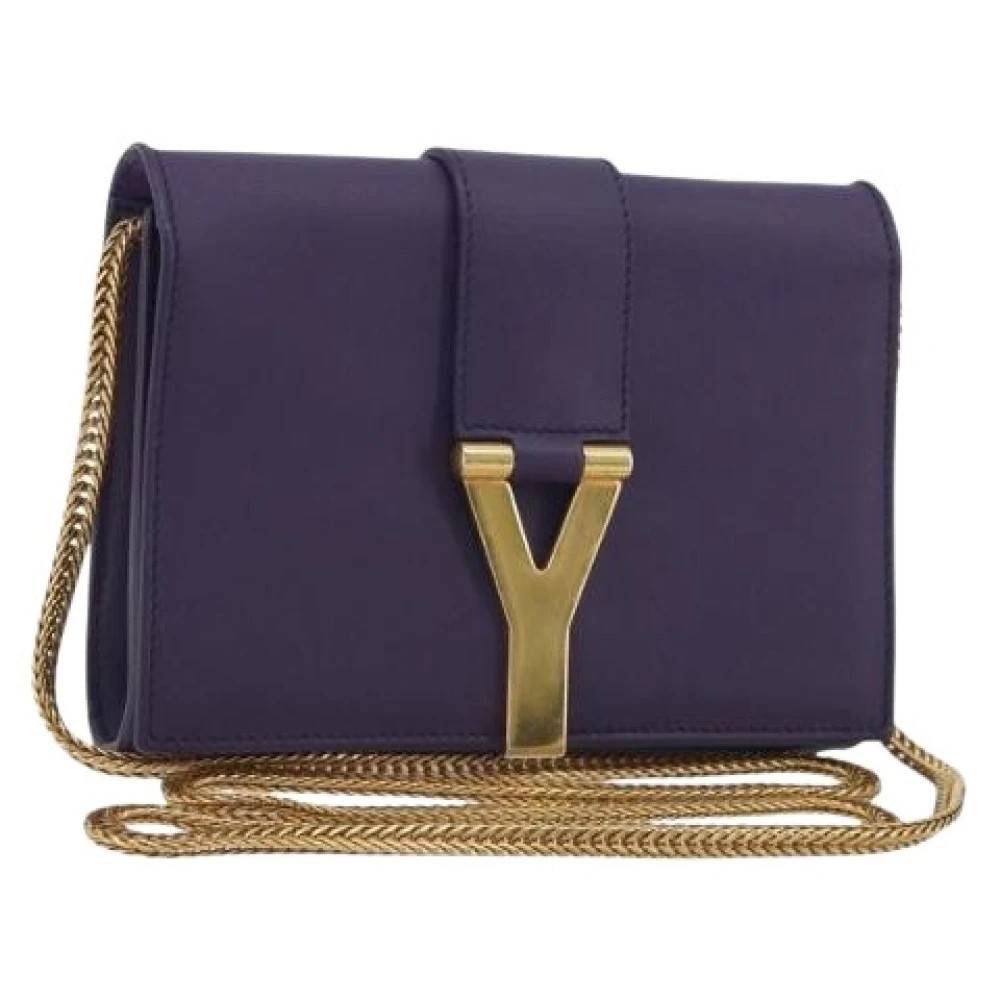 Saint Laurent Vintage Pre-owned Vintage Mini Skuldertaske - Vintage - Dame - Lilla - ONE SIZE - Uld