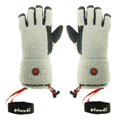 Glovii shearling-handsker med varme, GS3, sæt med 5 dele, hvid - M