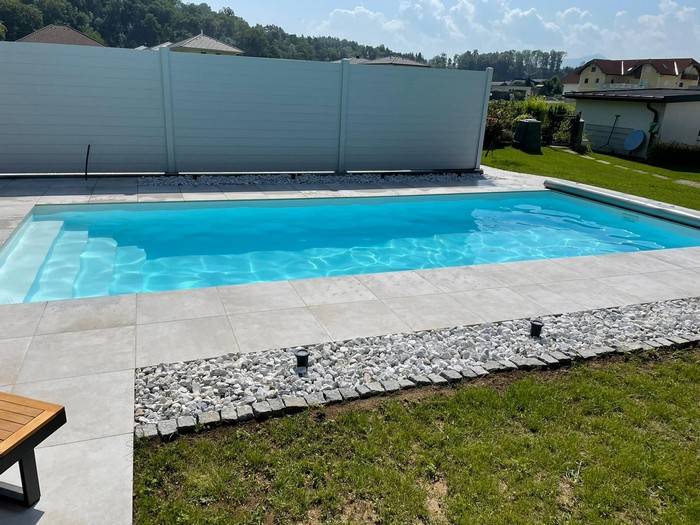 PP-pool 3,1x4,5x1,4 m m/skimmer og gavltrappe (komplet poolpakke) - PoolOasen.