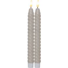 LED ANTIKLJUS FLAMME SWIRL BEIGE 2-Pack - 25cm / Batteridrivet med Timer