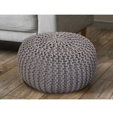 POUF 55 cm Knitting Stool golv kudde hållbar grå
