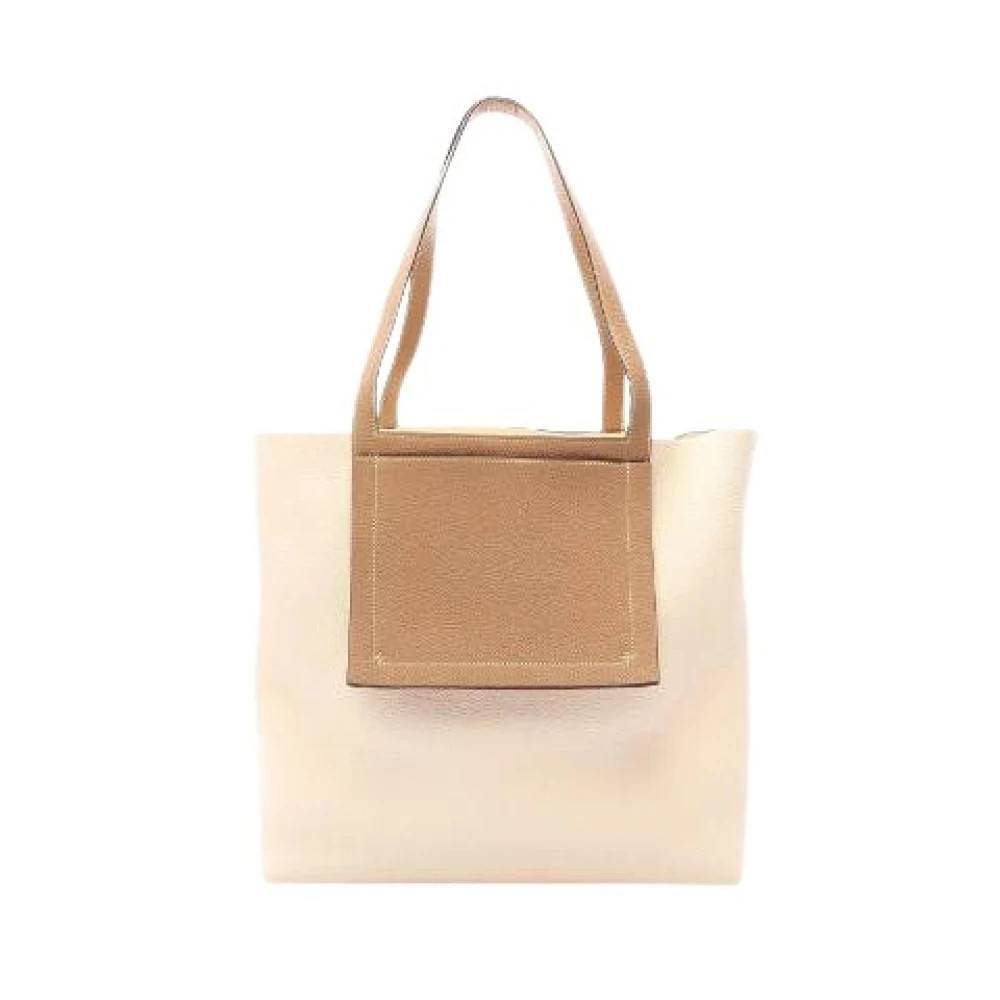 Hermès Vintage Pre-owned Laeder skuldertasker - Vintage - Dame - Beige - ONE SIZE - Uld