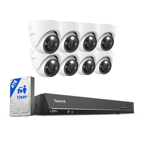 Reolink 12MP PoE Überwachungskamera Set Aussen,16CH 4TB NVR, RLK16-1200D8-A