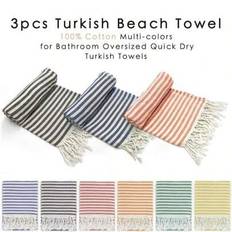 1 st/2 st turkisk strandhandduk för pool - 360 g Superabsorberande och snabbtorkande Extra stor storlek 100 * 180 cm, supermjuk och lätt resehandduk i - Multifärgad (100*180 cm (3 stycken),100*180 cm (1 styck))