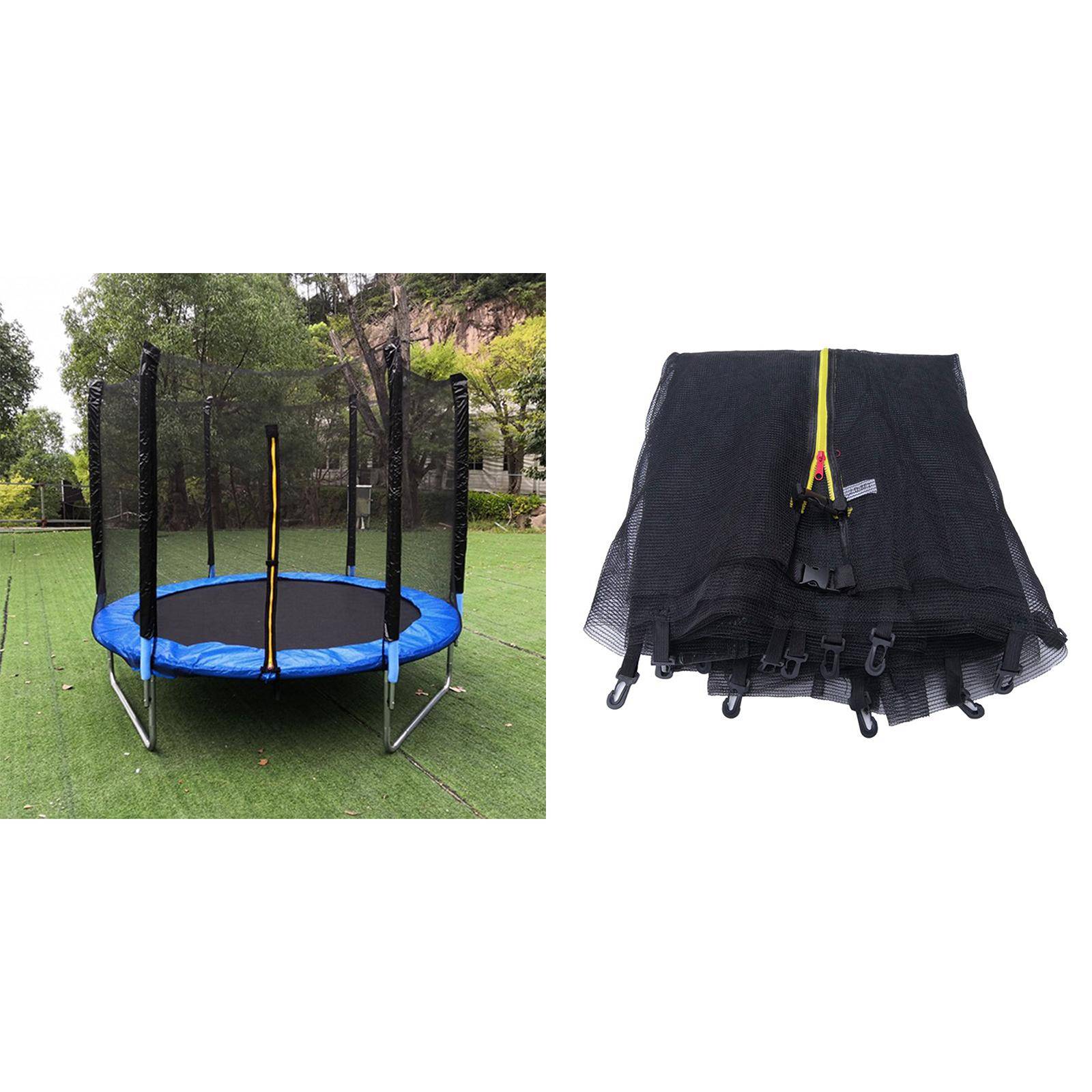 Trampolinnät Ersättningsnät Säkerhetsnät Nylonbarriärnät med Dubbla Dragkedjor och Skyddsspännen Hållbart cm