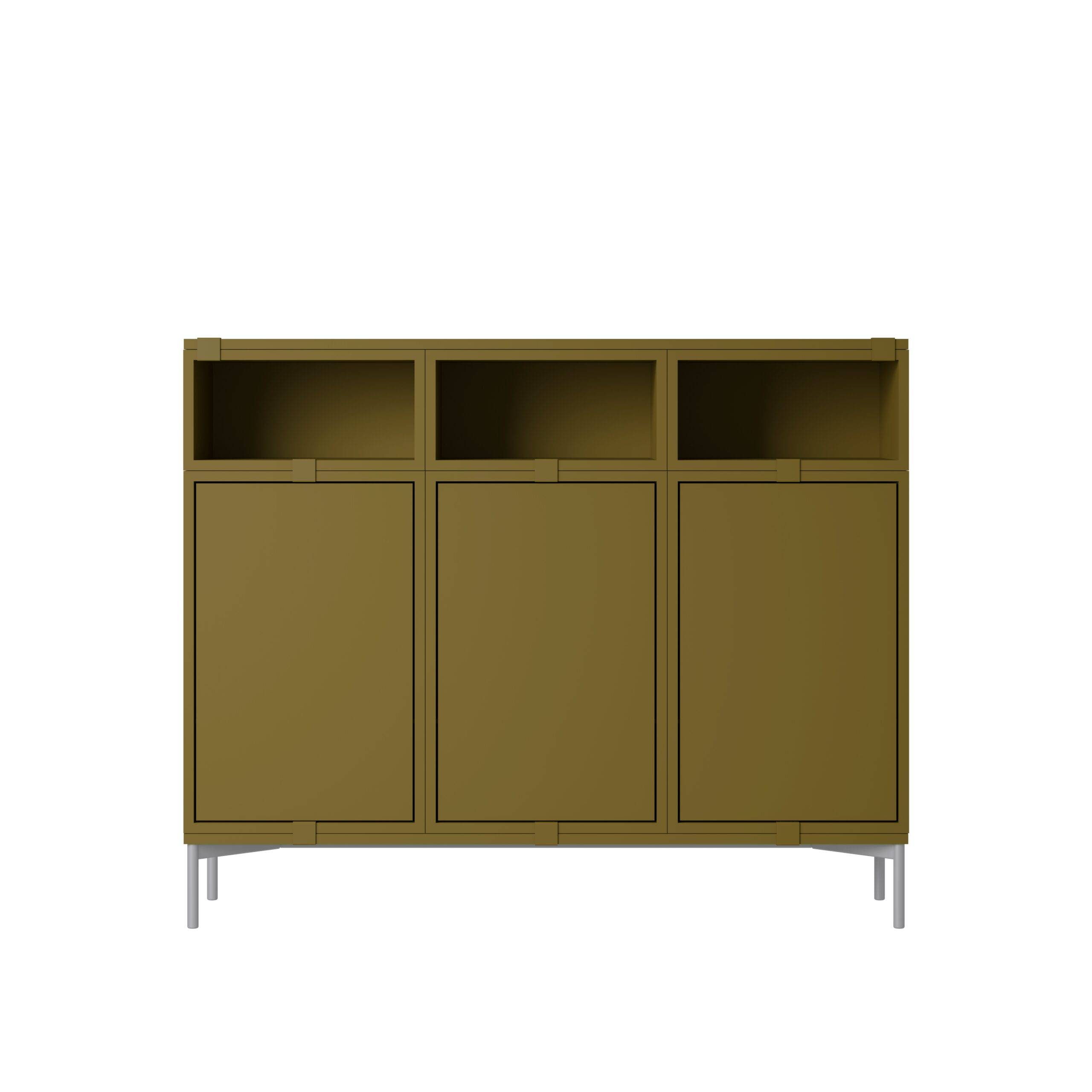 MUUTO - Stacked Opbevaringssystem Sideboard 3, Brown Green.