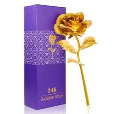 24 karat guldbelagt rose guld rose 24k i gavepakke - gold