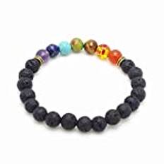 8 mm pärlor lavasten 7 chakra armband för män kvinnor bön sten yoga chakra armband, 61151033