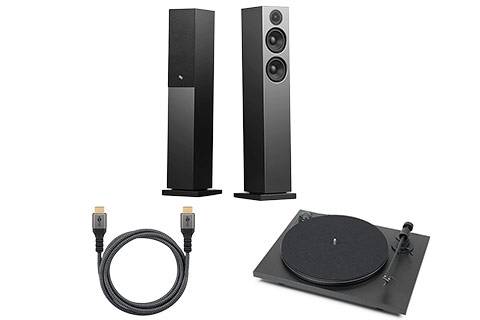 All inclusive Stereoanlægs bundle | Sort | 1 system