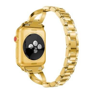 Rhinestone Kristallarmband Apple Watch Series 10 46mm Guld