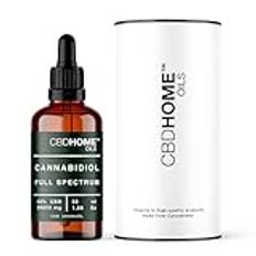 CBD HOME Oils - CBD-olja 40% - 50 ml - Full Spectrum - Bas av kokosolja (MCT) och ekologisk hampfröolja - Omega 3-6-9 - Certifierad cannabidiol 20.000 mg - Tillverkad i EU